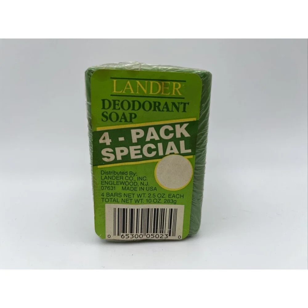 VTG 4 Pack LANDER Deodorant Soap Bar - FRESH SPRINGTIME FRAGRANCE 2.5 OZ -SEALED